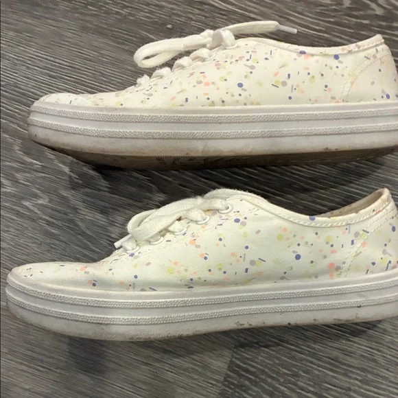 Keds Soft White Sneakers with Colorful Speckles.  B10 - Picture 8 of 9